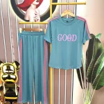 Đồ bộ quần dài áo tay ngắn cổ tròn in chữ good