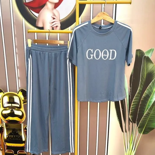 Đồ bộ quần dài áo tay ngắn cổ tròn in chữ good