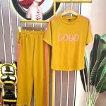 Đồ bộ quần dài áo tay ngắn cổ tròn in chữ good