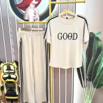 Đồ bộ quần dài áo tay ngắn cổ tròn in chữ good