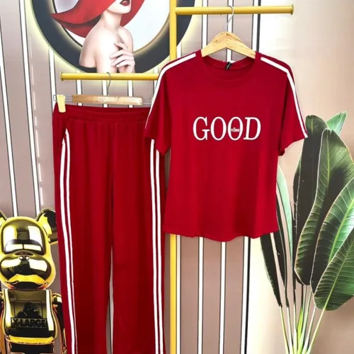 Đồ bộ quần dài áo tay ngắn cổ tròn in chữ good