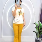 Đồ bộ quần dài áo tay ngắn cổ tròn in hình