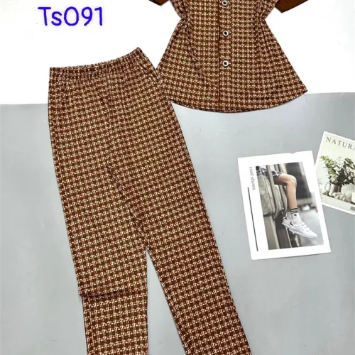 Đồ bộ quần dài áo tay ngắn cổ vuông in hoạ tiết nhỏ