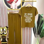 Đồ bộ quần dài áo tay ngắn in chữ