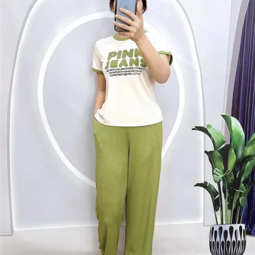 Đồ bộ quần dài áo tay ngắn in chữ