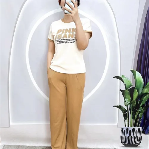 Đồ bộ quần dài áo tay ngắn in chữ