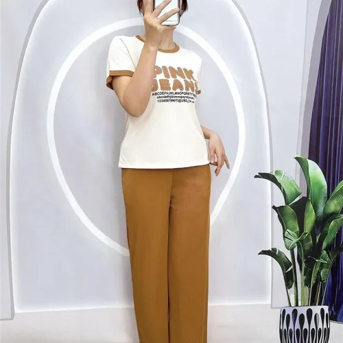 Đồ bộ quần dài áo tay ngắn in chữ