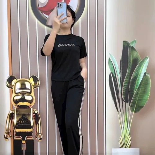 Đồ bộ quần dài áo tay ngắn in chữ