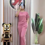 Đồ bộ quần dài áo tay ngắn in chữ