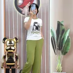 Đồ bộ quần dài áo tay ngắn in hình