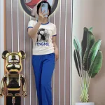 Đồ bộ quần dài áo tay ngắn in hình