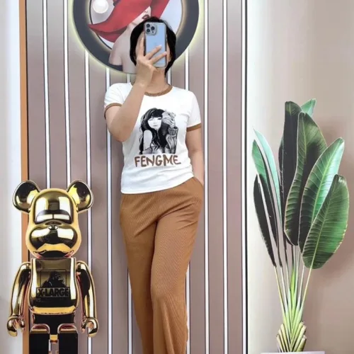 Đồ bộ quần dài áo tay ngắn in hình