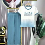 Đồ bộ quần dài áo tay ngắn in hình