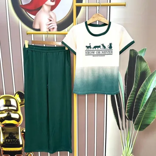 Đồ bộ quần dài áo tay ngắn in hình