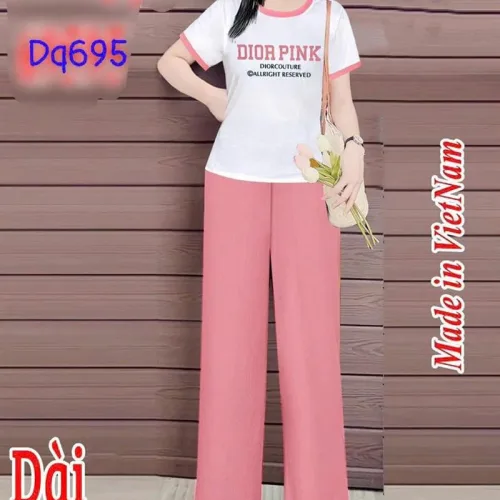 Đồ bộ quần dài áo tay ngắn in hình