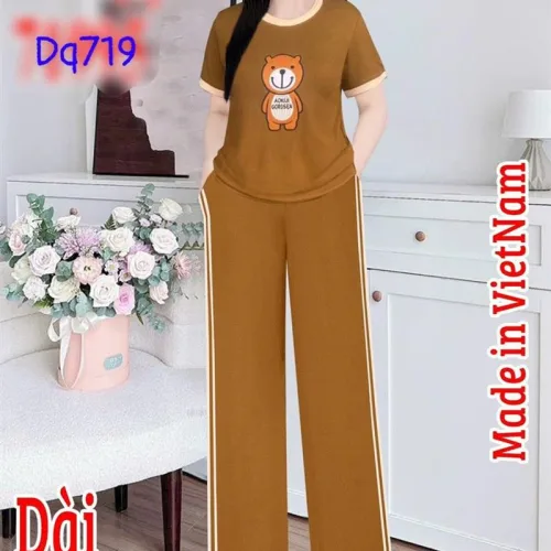 Đồ bộ quần dài áo tay ngắn in hình gấu