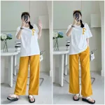 Đồ bộ quần dài áo tay trắng tay ngắn in chữ F