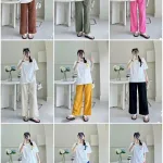 Đồ bộ quần dài áo tay trắng tay ngắn in chữ F