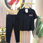 Đồ bộ quần dài đen áo sơ mi tay ngắn cổ bẻ