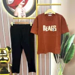 Đồ bộ quần dài đen áo tay ngắn in chữ bears form rộng