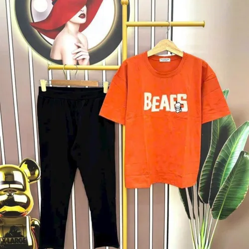 Đồ bộ quần dài đen áo tay ngắn in chữ bears form rộng
