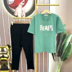 Đồ bộ quần dài đen áo tay ngắn in chữ bears form rộng