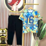 Đồ bộ quần dài đen áo tay ngắn in số