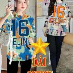 Đồ bộ quần dài đen áo tay ngắn in số