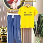 Đồ bộ quần dài jean áo tăm lạnh in chữ