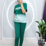 Đồ bộ quần dài màu áo tay ngắn cổ tròn 2 màu