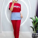 Đồ bộ quần dài màu áo tay ngắn cổ tròn 2 màu