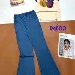 Đồ bộ quần dài ống loa áo cổ tròn tay ngắn in hình