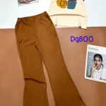 Đồ bộ quần dài ống loa áo cổ tròn tay ngắn in hình