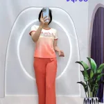 Đồ bộ quần dài ống loa áo tay ngắn in hình