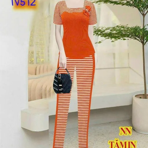 Đồ bộ quần dài ống nhỏ áo tay ngắn 2 màu