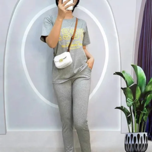 Đồ bộ quần dài ống nhỏ áo tay ngắn in số