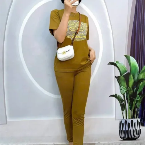 Đồ bộ quần dài ống nhỏ áo tay ngắn in số
