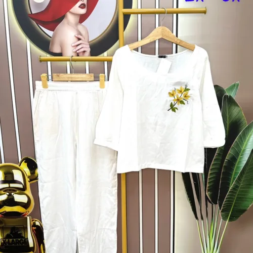 Đồ bộ quần dài ống suông áo tay lửng form rộng