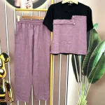 Đồ bộ quần dài ống suông áo tay ngắn