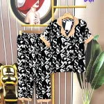 Đồ bộ quần dài pijama áo tay ngắn cổ bẻ form rộng