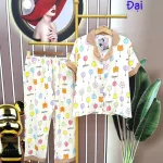 Đồ bộ quần dài pijama áo tay ngắn cổ bẻ form rộng