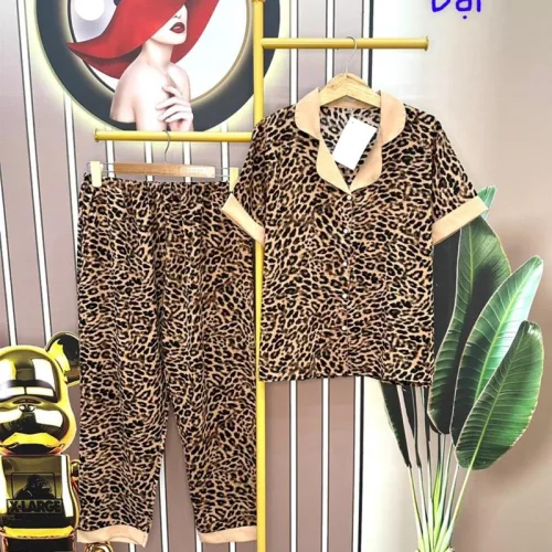 Đồ bộ quần dài pijama áo tay ngắn cổ bẻ form rộng