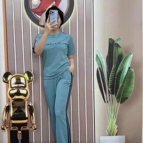 Đồ bộ quần dài sọc 2 bên áo tay ngắn in chữ
