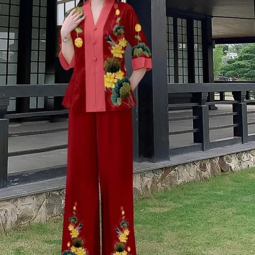 Đồ bộ lam mẫu bà lai đồ trung niên Có 3 size