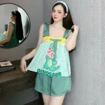 Đồ bộ quần đùi áo 2 dây hoạ tiết cute mặc nhà