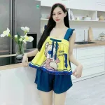Đồ bộ quần đùi áo 2 dây hoạ tiết cute mặc nhà