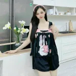 Đồ bộ quần đùi áo 2 dây hoạ tiết cute mặc nhà