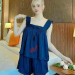 Đồ bộ quần đùi áo 2 dây màu trơn mặc nhà