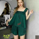 Đồ bộ quần đùi áo 2 dây màu trơn mặc nhà