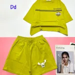 đồ bộ quần đùi áo crop top tay ngắn